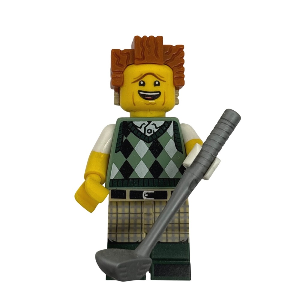 LEGO Movie 2 Gone Golfin Minifigure Golfer President Business Green Argyle 71023